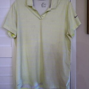 Nike Dri-FIT Men's Golf Polo Lite Lime Stripe Short Sleeve Shirt Size XL